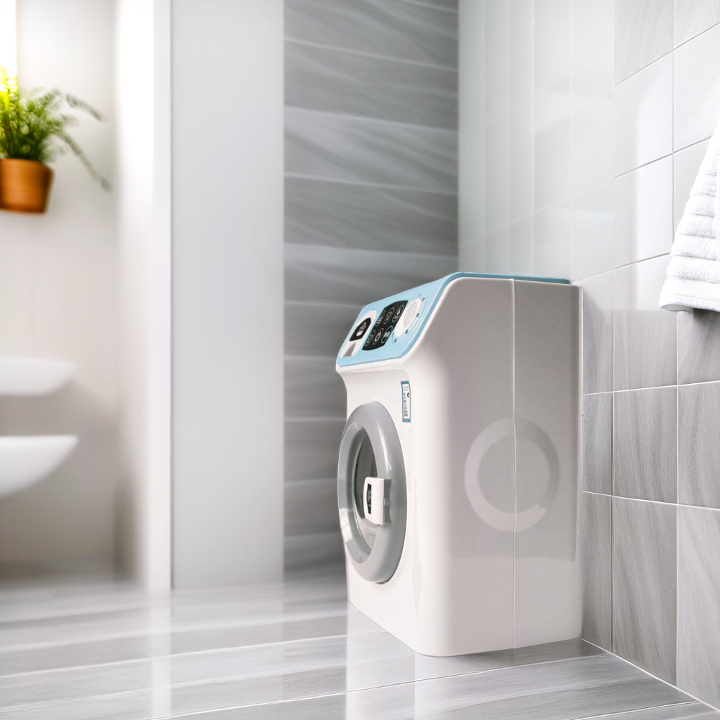 ILEARNNGROW  Mini Washing Machine Pretend Play Toy with Light & Realistic Sound for Kids